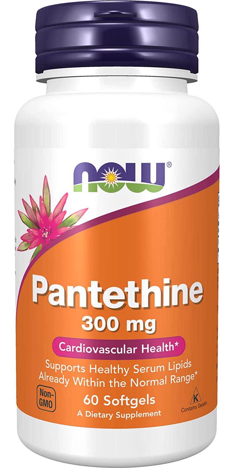NOW Supplements, Pantethine (Coenzyme A Precursor) 300 mg, Cardiovascular Health*, 60 Softgels