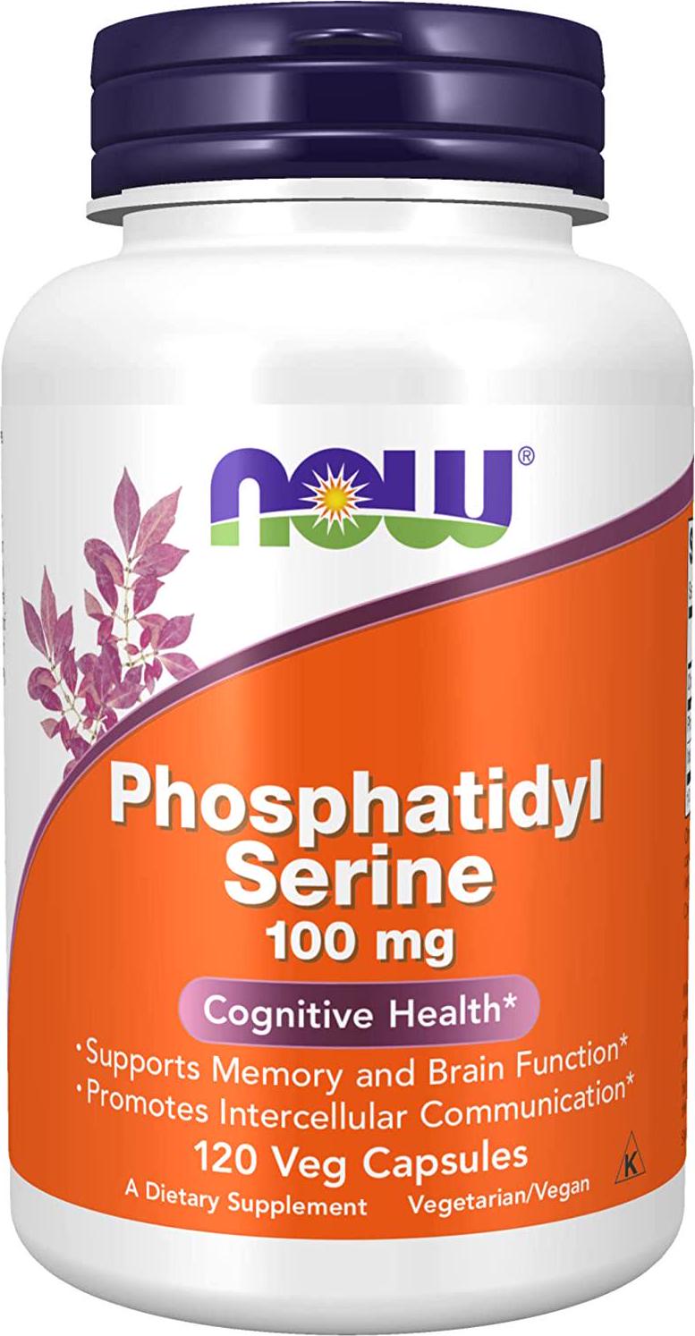NOW Supplements, Phosphatidyl Serine 100 mg with Phospholipid compound derived from Soy Lecithin, 120 Veg Capsules