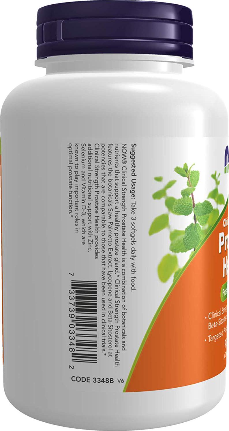 NOW Supplements, Prostate Health, Clinical Strength Saw Palmetto, Beta-Sitosterol and Lycopene, 90 Softgels