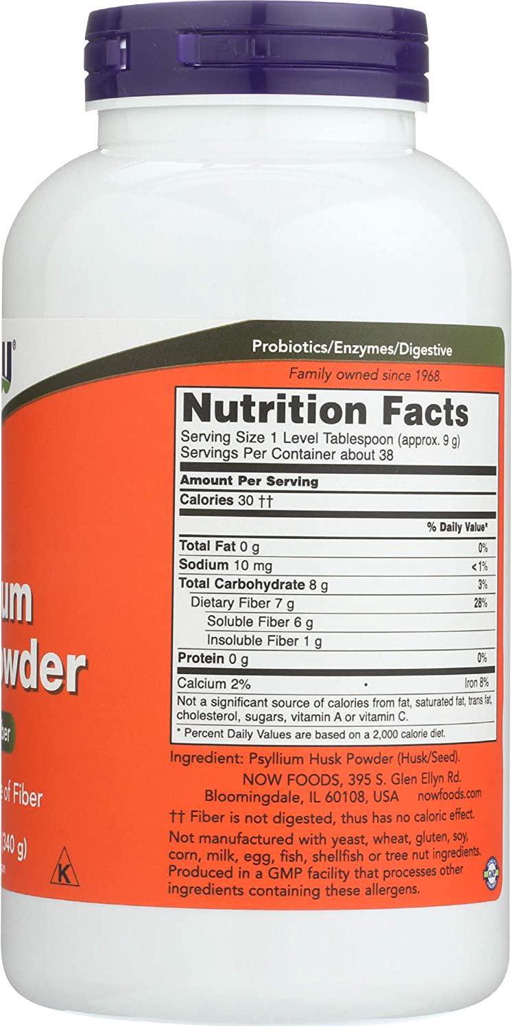 NOW Supplements, Psyllium Husk Powder, 12-Ounce