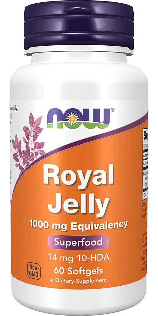 NOW Supplements, Royal Jelly 1000 mg with 10-HDA (Hydroxy-D-Decenoic Acid), 60 Softgels