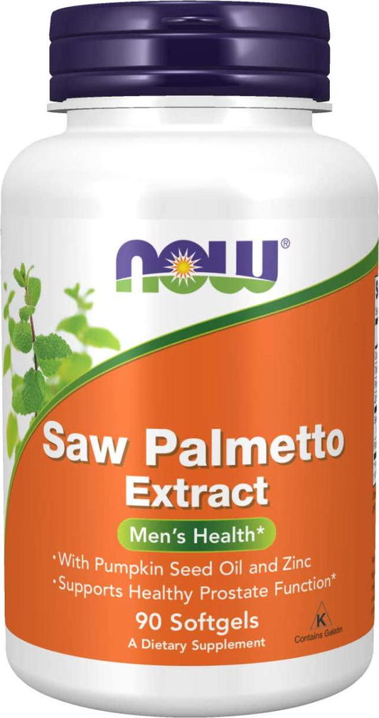 NOW Supplements, Saw Palmetto Extract with Pumpkin Seed Oil and Zinc, Men's Health*, 90 Softgels