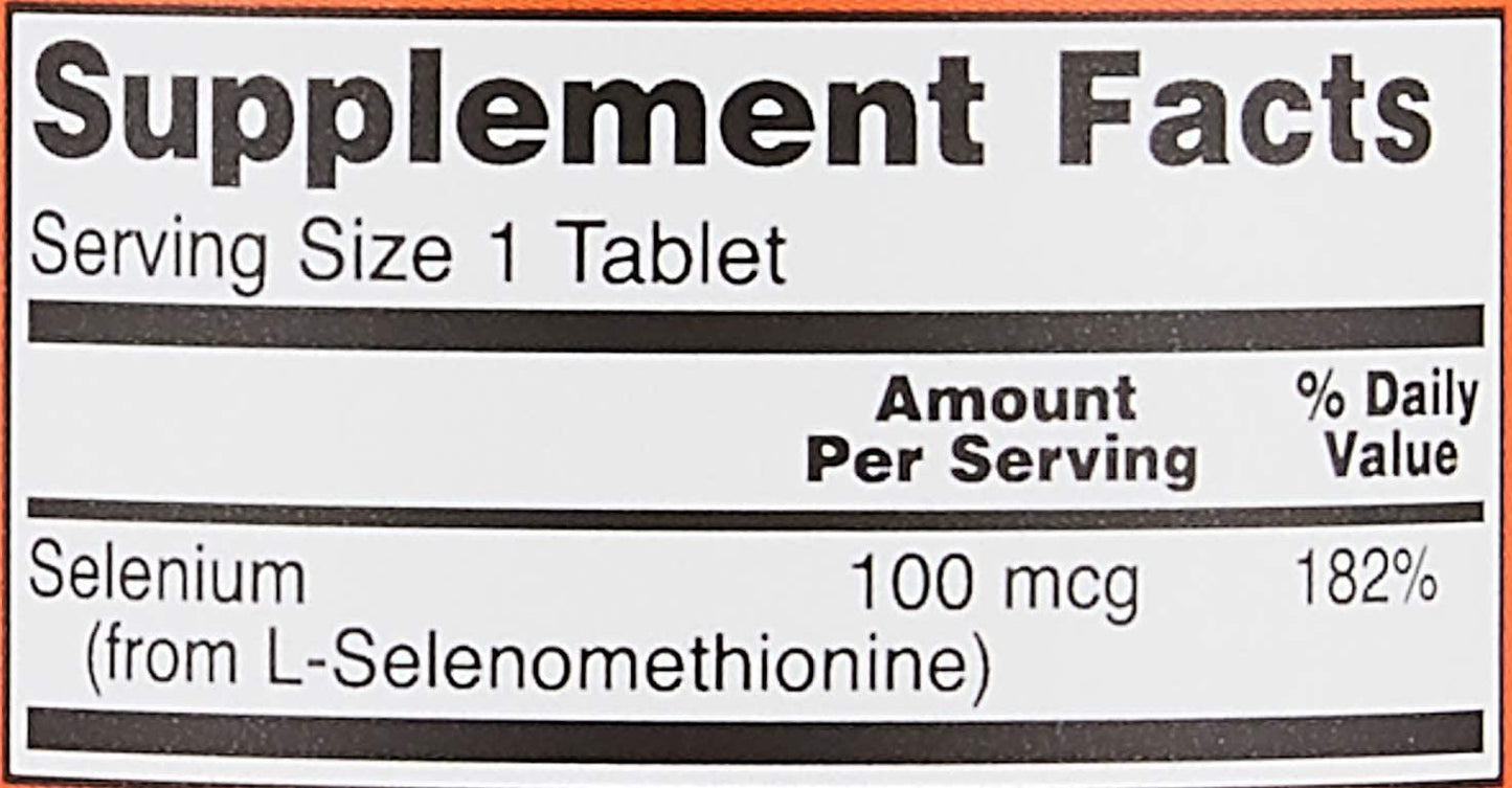 NOW Supplements, Selenium 100 mcg, 100 Tablets