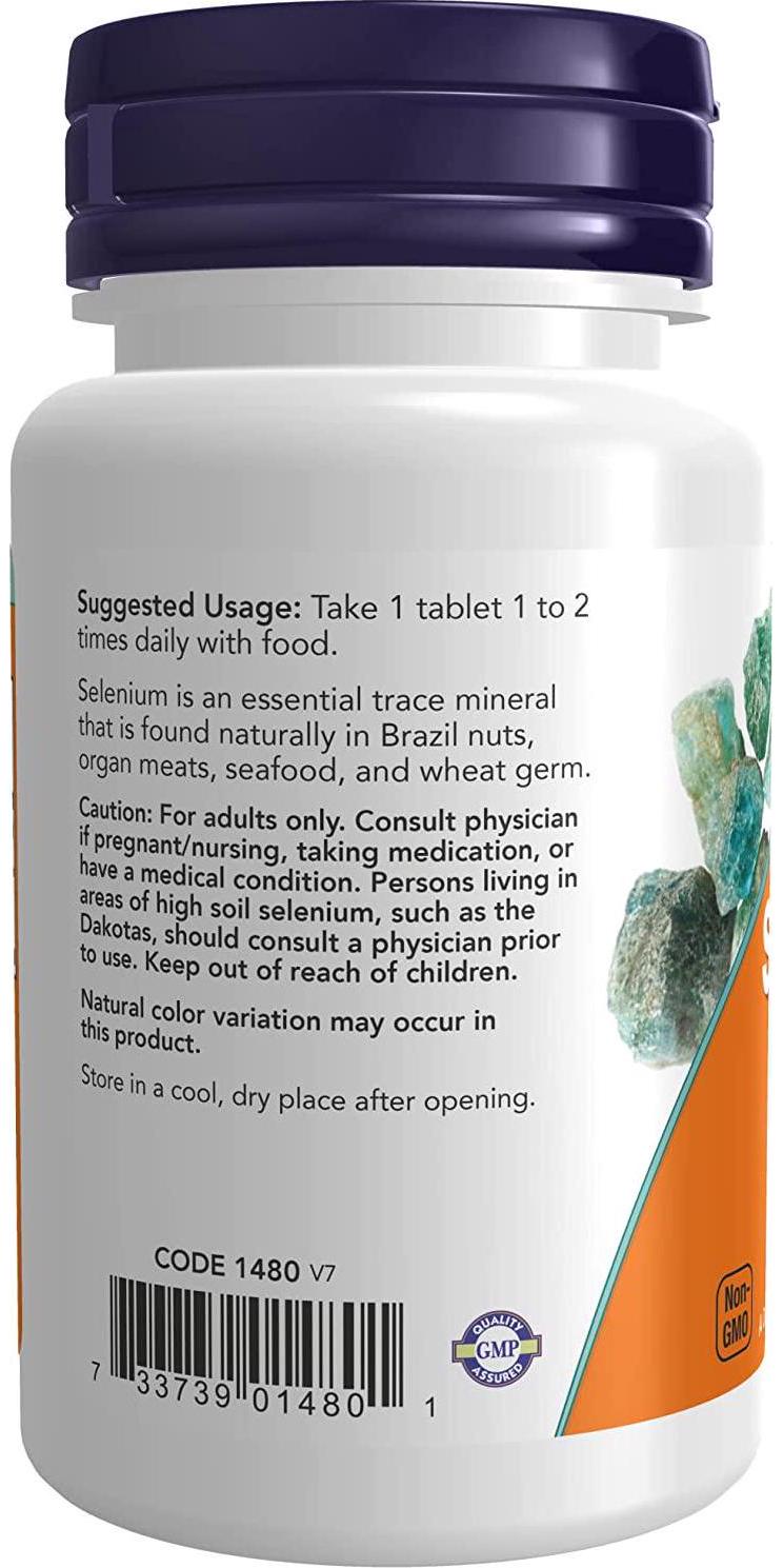 NOW Supplements, Selenium 100 mcg, 100 Tablets