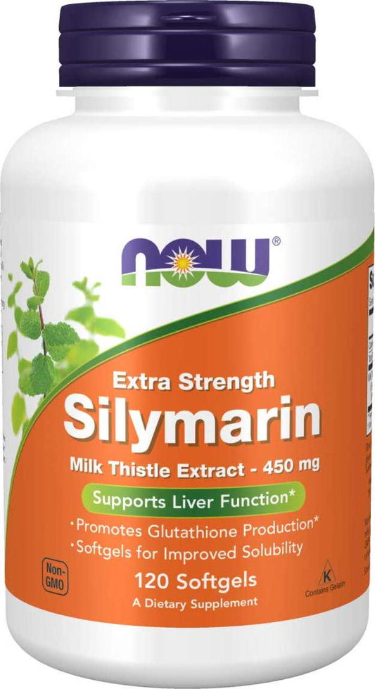 NOW Supplements, Silymarin Milk Thistle Extract, Extra Strength 450 mg, 120 Softgels