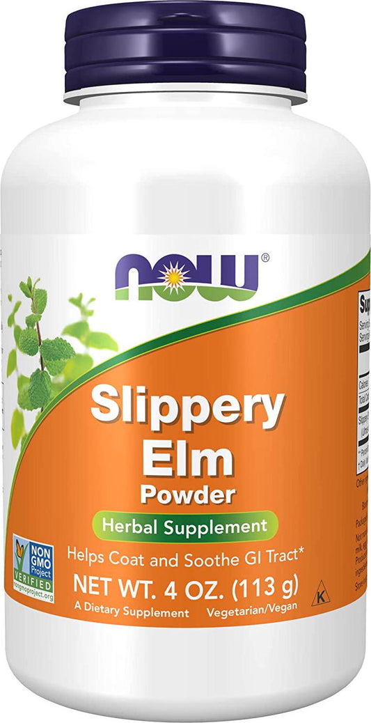 NOW Supplements, Slippery Elm Powder (Ulmus rubra), Non-GMO Project Verified, Herbal Supplement, 4-Ounce