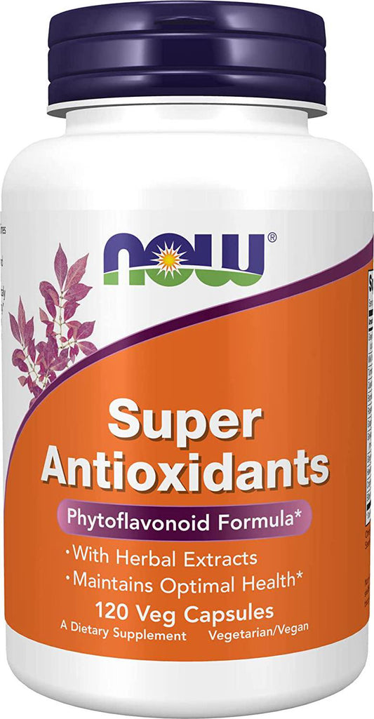 NOW Supplements, Super Antioxidants with Herbal Extracts and a Broad Spectrum of Flavonoids, 120 Veg Capsules