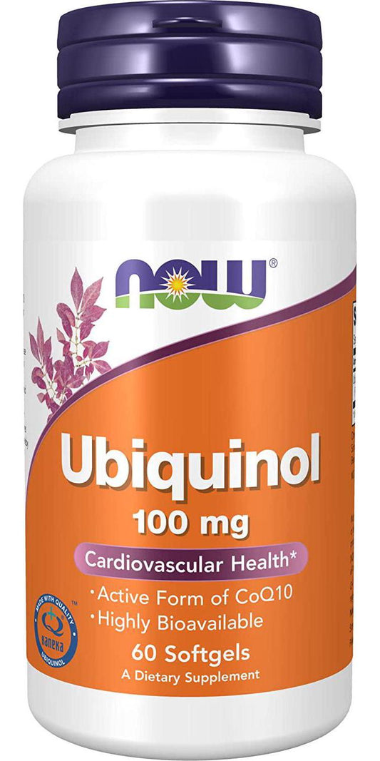 NOW Supplements, Ubiquinol 100 mg, High Bioavailability (the Active Form of CoQ10), 60 Softgels