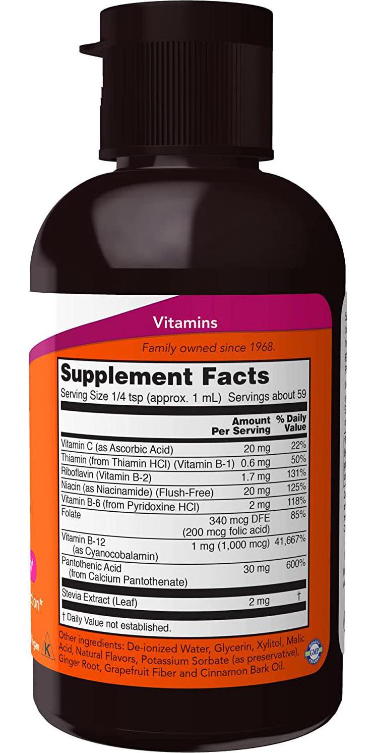 NOW Supplements, Vitamin B-12 Complex Liquid, 2-Ounce