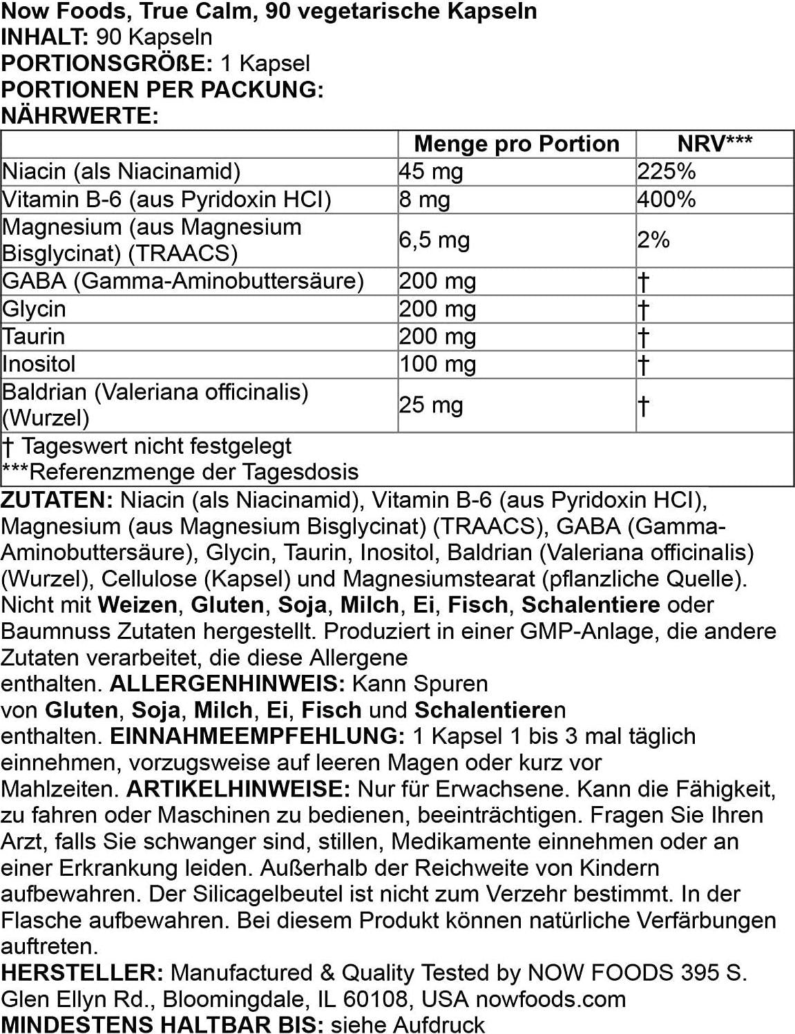 NOW True Calm,90 Veg Capsules