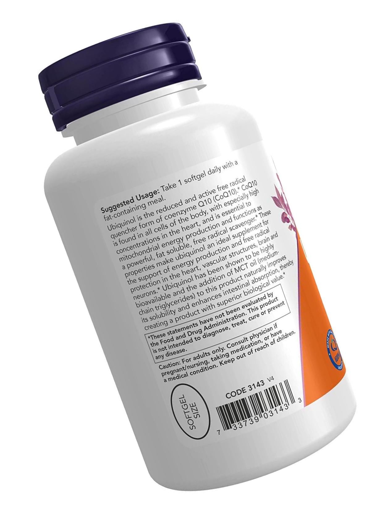 NOW Ubiquinol 100 mg,120 Softgels