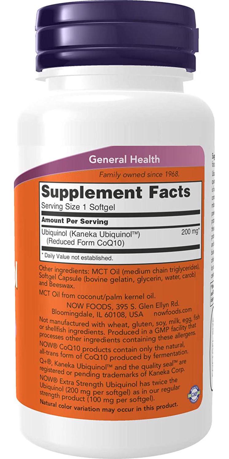 NOW Ubiquinol 200 mg,60 Softgels