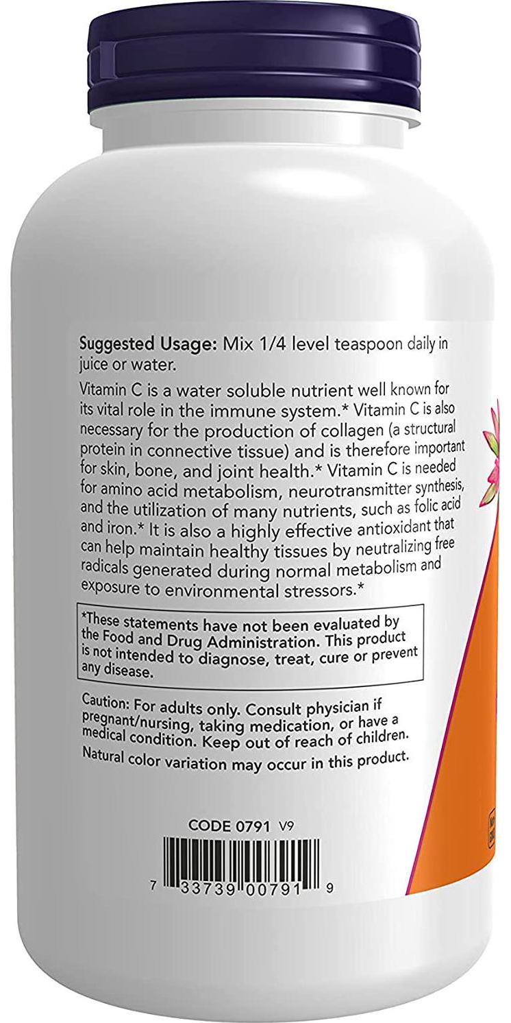 NOW Vitamin C Crystals Powder, 1-Pound