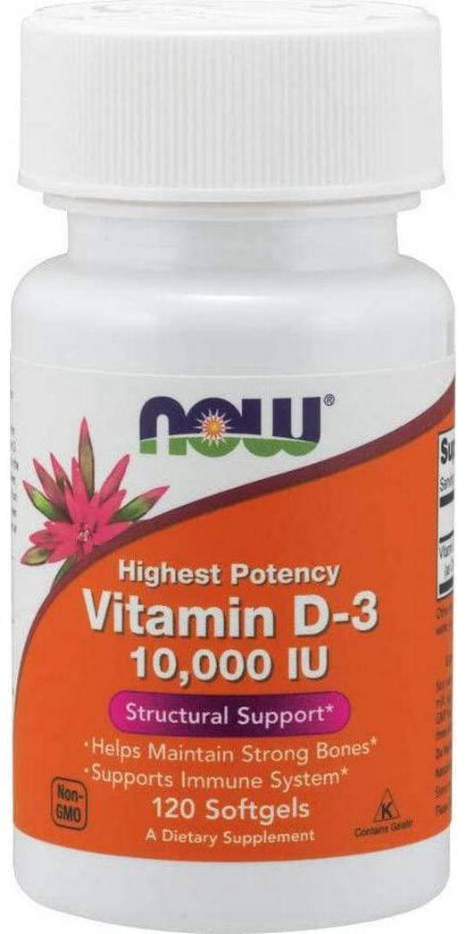 NOW Vitamin D-3 10,000 IU,120 Softgels
