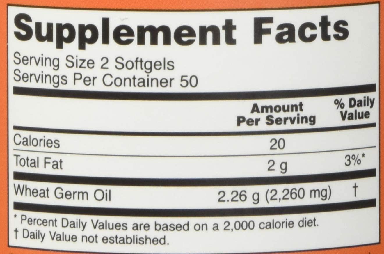 NOW Wheat Germ Oil,100 Softgels