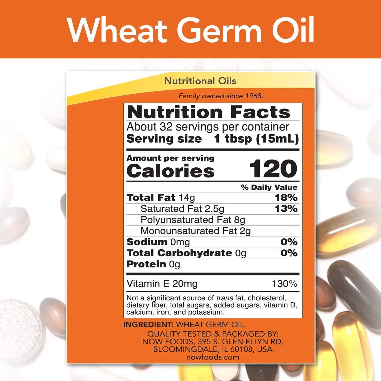 NOW Wheat Germ Oil, 16-Ounce