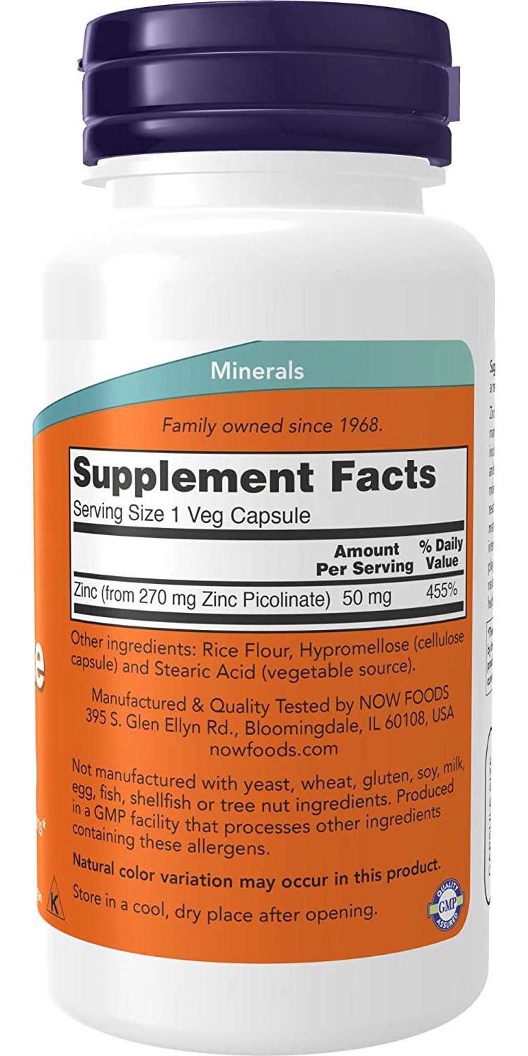 NOW Zinc Picolinate,120 Veg Capsules