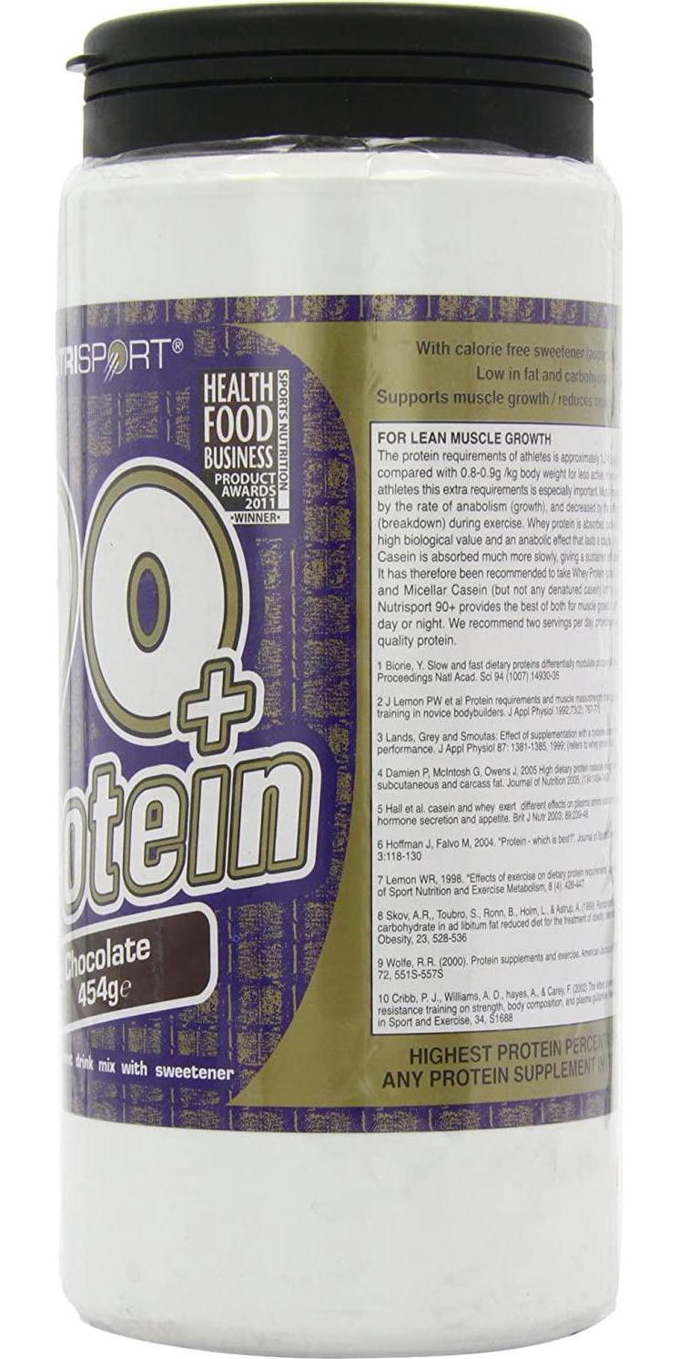 NUTRISPORT - Aspartame Free 90+ Protein - Chocolate 454g (PACK OF 1)