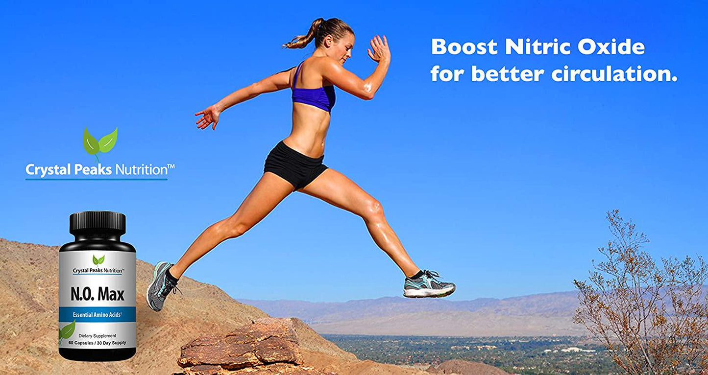 N.O. Max Nitric Oxide Supplement - L Arginine, Citrulline Malate, AAKG, Beta Alanine - 60 Capsules