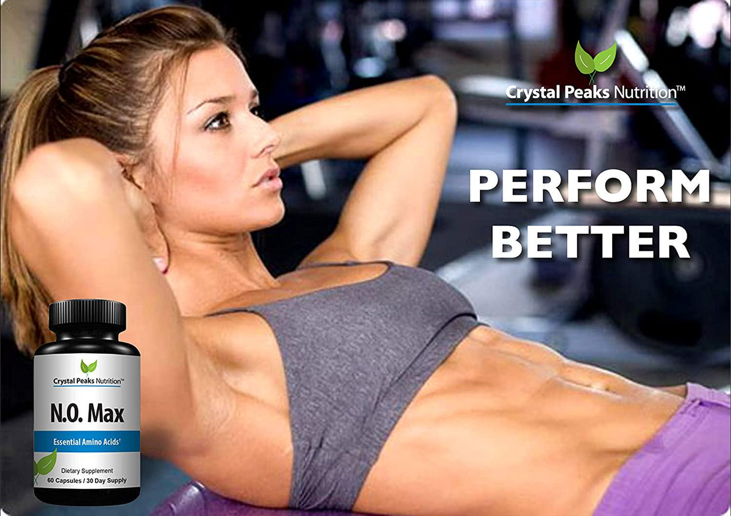 N.O. Max Nitric Oxide Supplement - L Arginine, Citrulline Malate, AAKG, Beta Alanine - 60 Capsules