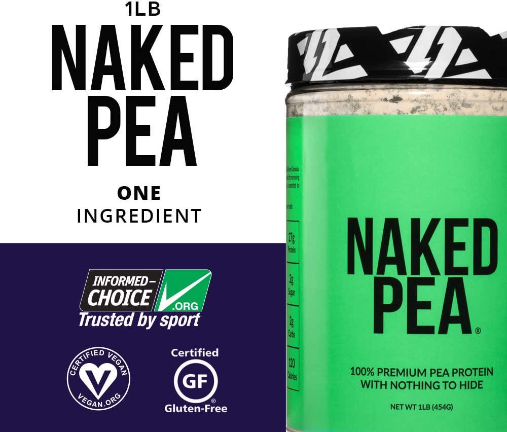 Naked Pea - Pea Protein Isolate from North American Farms - Plant Based, Vegetarian and Vegan Protein. Easy to Digest, Speeds Muscle Recovery - Non-GMO, No Lactose, No Soy and Gluten Free - 15 Servings