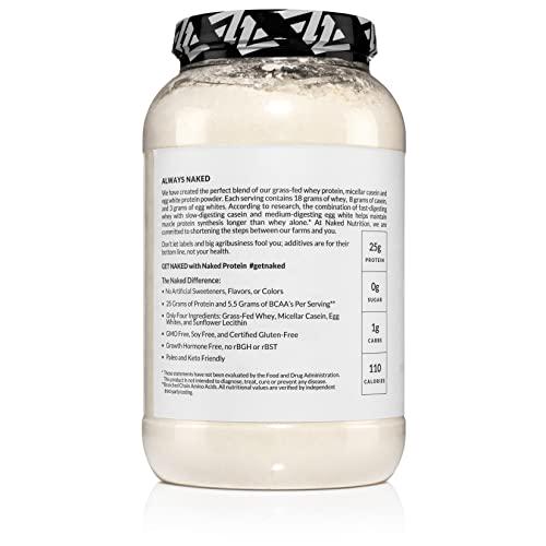Naked Protein Powder Blend - Egg, Whey and Casein Protein Powder Blend, Only 4 Ingredients, Non-GMO, No Soy, Gluten Free, No Artificial Sweeteners, Flavors or Colors, Keto and Paleo Friendly - 3 LB
