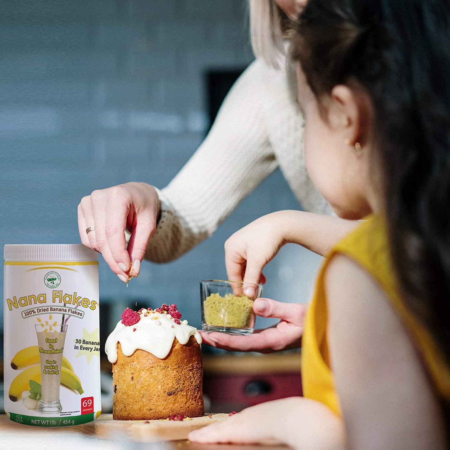 Nana Flakes 100% Pure Banana Flakes Medical Food Powder - Decrease Fat Intake and Natural Remedy for Diarrhea and Heart Burn - Great Source of Protein and Fiber (Two Pound Bag)