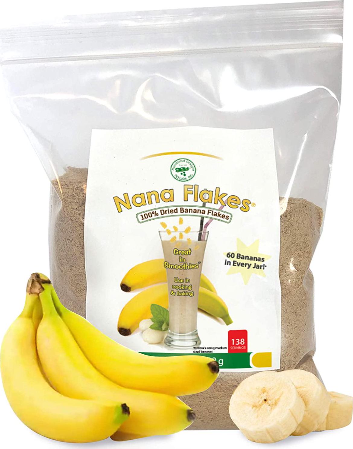 Nana Flakes 100% Pure Banana Flakes Medical Food Powder - Decrease Fat Intake and Natural Remedy for Diarrhea and Heart Burn - Great Source of Protein and Fiber (Two Pound Bag)