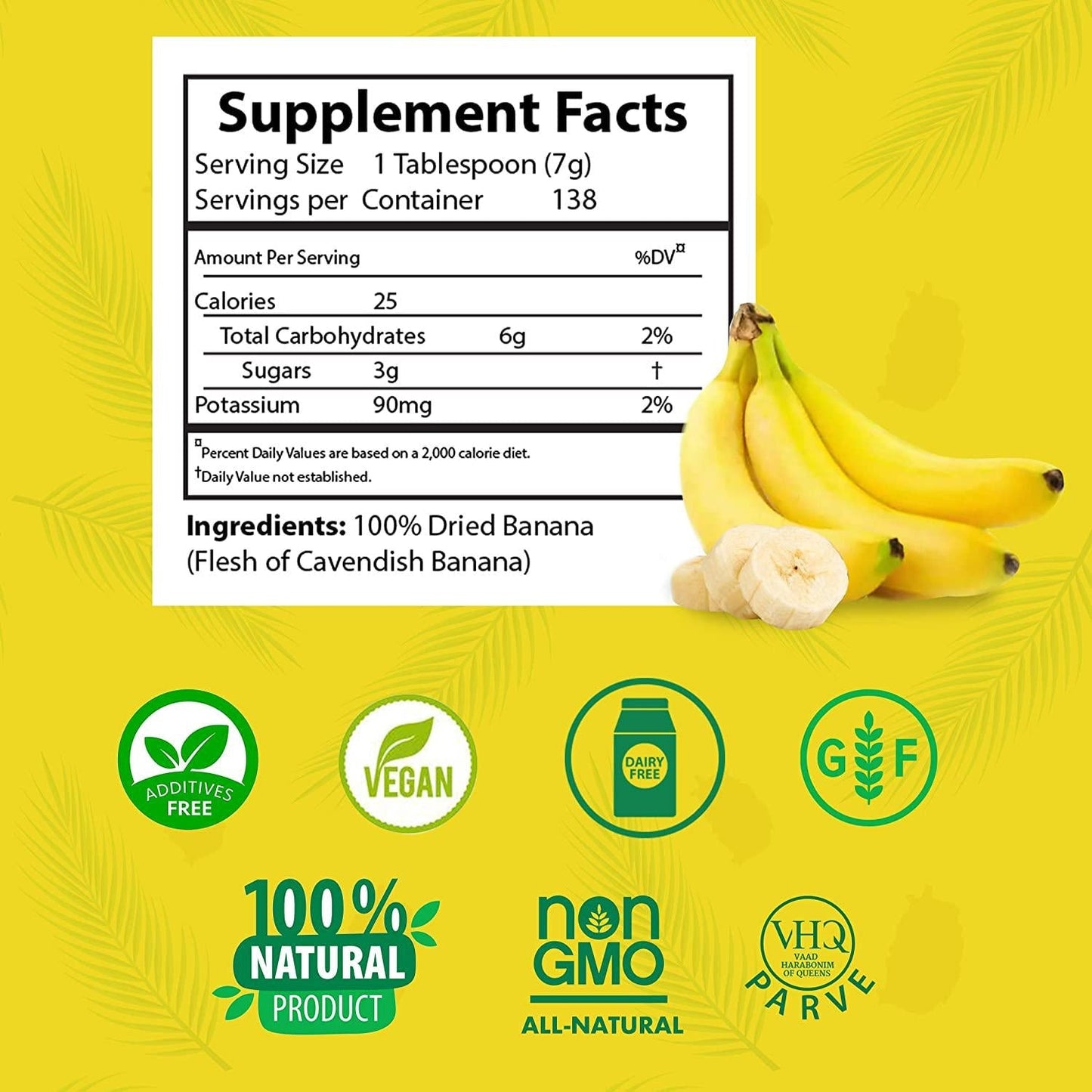 Nana Flakes 100% Pure Banana Flakes Medical Food Powder - Decrease Fat Intake and Natural Remedy for Diarrhea and Heart Burn - Great Source of Protein and Fiber (Two Pound Bag)