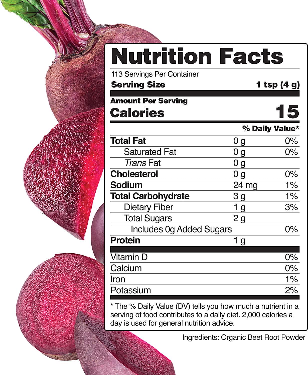 Nations Nutrition Organic Pure Beet Root Powder - Nitric Oxide Circulation Superfood, Supports Blood Pressure, Blood Flow and Heart Health - Increase Stamina and Natural Energy, 30+ Servings (1 LB Bag)
