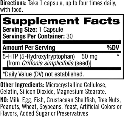 Natrol 5-HTP Capsules, 50mg, 30 Count