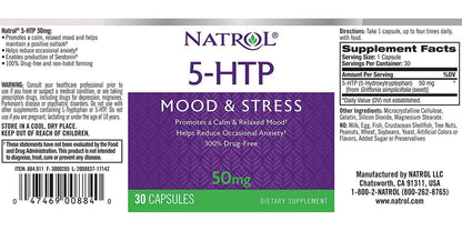 Natrol 5-HTP Capsules, 50mg, 30 Count