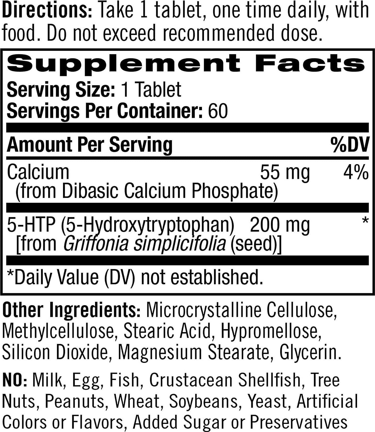 Natrol 5-HTP Time Release tablets, Promotes a Calm Relaxed Mood, Helps Maintain a Positive Outlook, Enables Production of Serotonin, Drug-Free, Controlled Release, Maximum Strength, 200mg, 60 Count