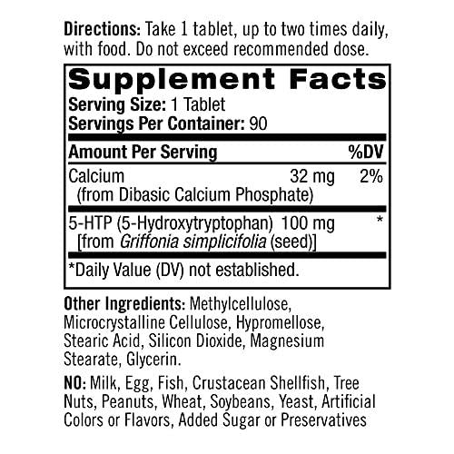 Natrol 5-HTP Time Release Tablets, 100mg, Drug Free, 90 Tablets