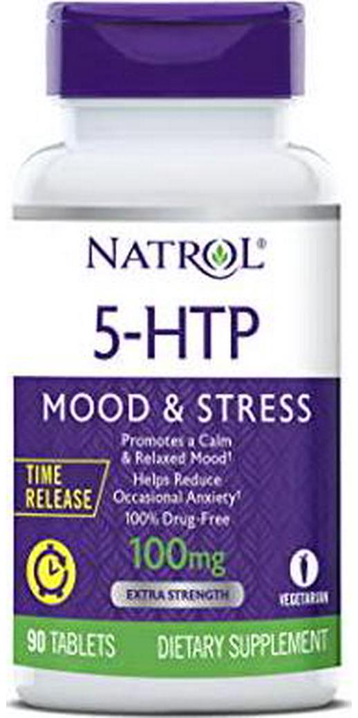 Natrol 5-HTP Time Release Tablets, 100mg, Drug Free, 90 Tablets