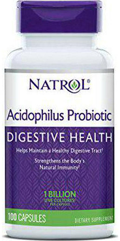 Natrol Acidophilus Probiotic 100mg Capsules, 100 Count