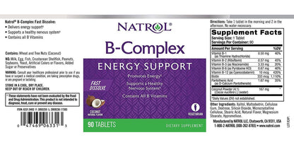 Natrol B-Complex Fast Dissolve Tablets, Coconut flavor, 90 Count