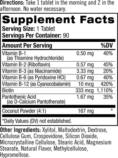 Natrol B-Complex Fast Dissolve Tablets, Coconut flavor, 90 Count