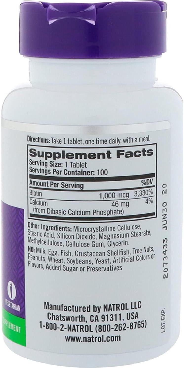 Natrol Biotin 10000 mcg, 100 Count