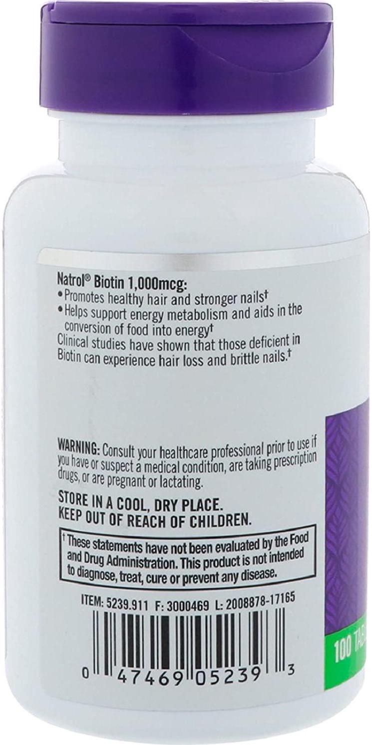 Natrol Biotin 10000 mcg, 100 Count