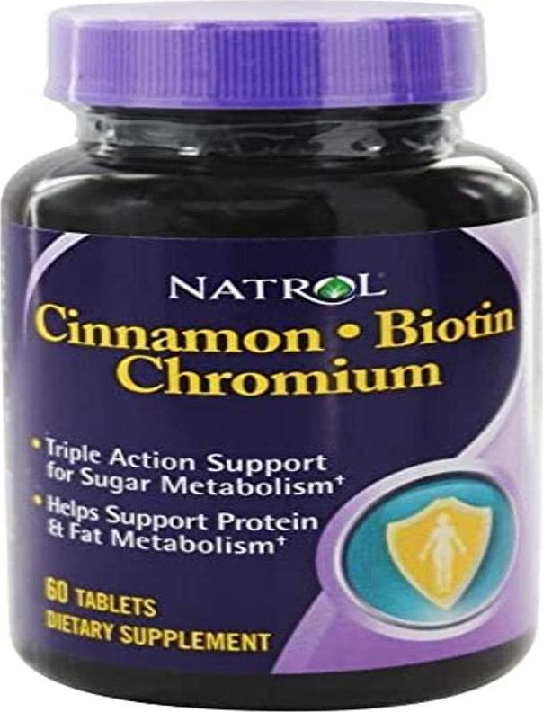 Natrol Cinnamon Biotin Chromium -- 60 Tablets