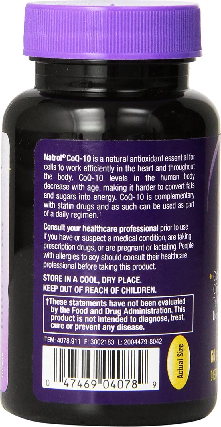 Natrol CoQ-10 100mg Softgels, 60 Count