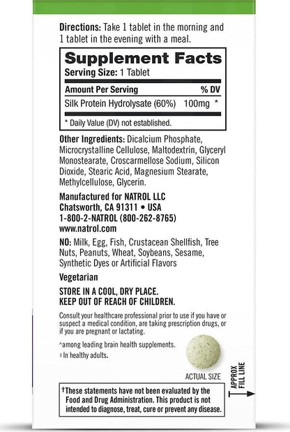 Natrol Cognium Tablets, Brain Health, Keeps Memory Strong, Shown to Improve Memory and Recall in Healthy Adults, Safe and Stimulant Free, 100mg, 60 Count