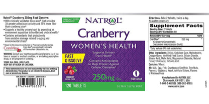 Natrol Cranberry Fast Dissolve Tablets, 250mg, 120 count