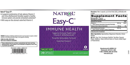 Natrol - Easy C Vitamin C with Bioflavonoids 500 mg. - 240 Vegetarian Capsules