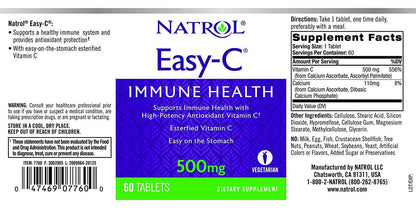 Natrol Easy-c Immune Health, High-potency Antioxidant Vitamin C, 500 Mg Tablets, 60 Count