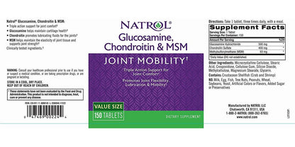 Natrol Glucosamine Chondroitin and MSM Tablets, 150-Count