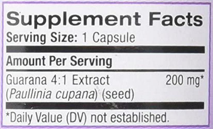 Natrol Guarana 200mg Capsules, 90 Count