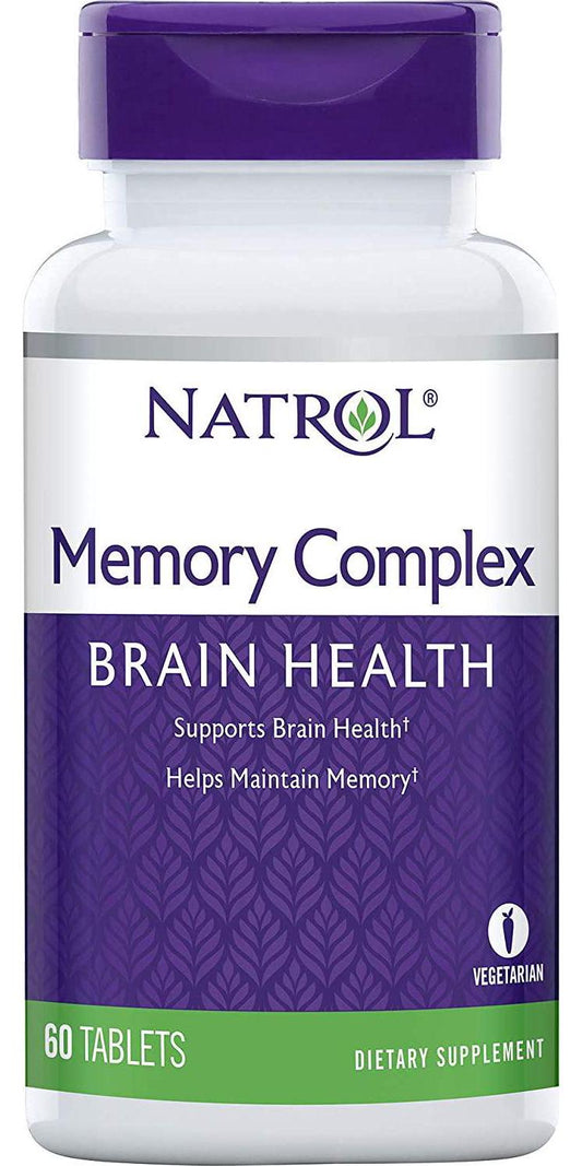 Natrol Memory Complex, Brain Health, 100% Vegetarian, 60 Count Tablets