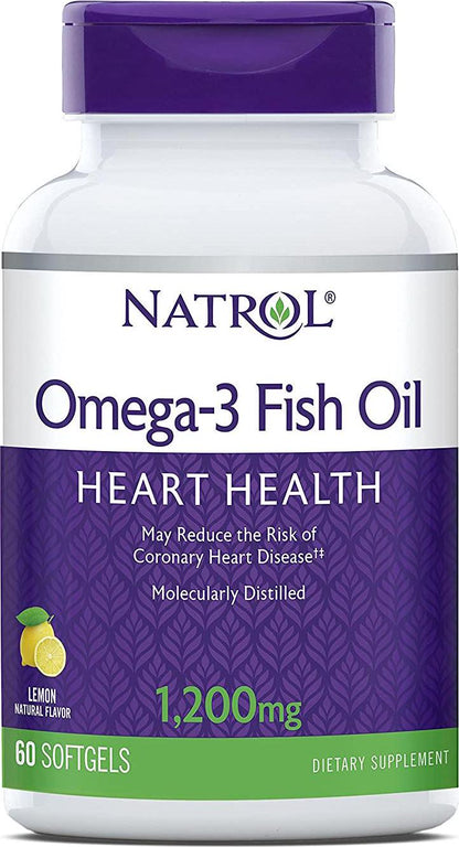 Natrol Omega-3 1200mg Fish Oil, 60 Softgels